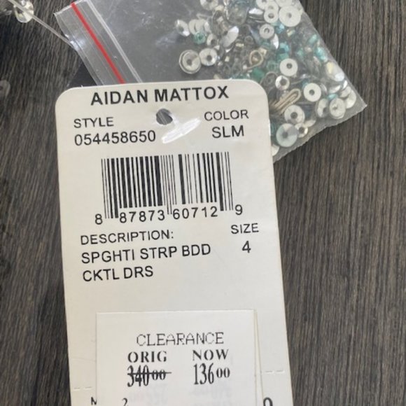 Aidan Mattox Icy silver blue sequin sheath slip dress from Bloomingdale's NWT - Picture 13 of 15
